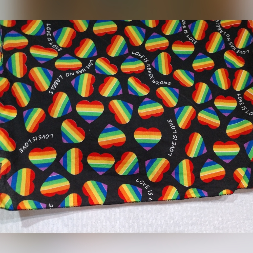 Hav-A-Hank Bandana Scarf Colorful Hearts Love is Love